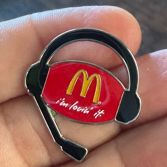 McDonald's Red and Black Headset Pin - Picture 1 of 3